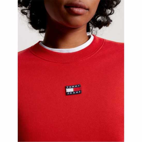 Tommy Jeans Tjw Bxy Xs Badge Crew Дълбок Красно 