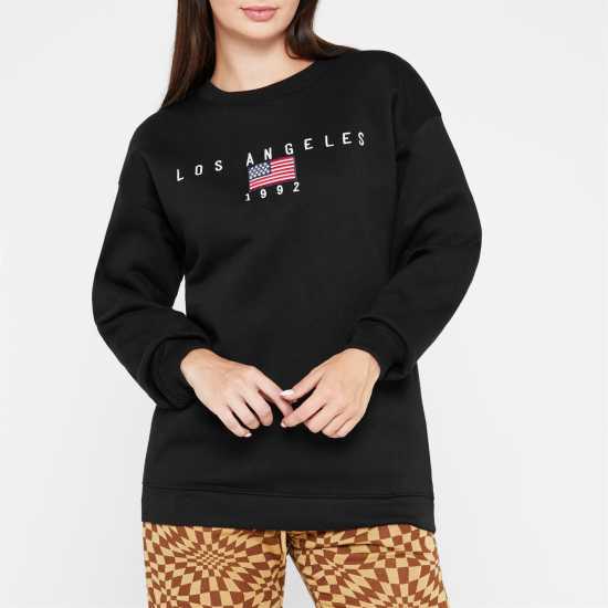 Daisy Street La Sweatshirt Черно многоцветно Daisy Street