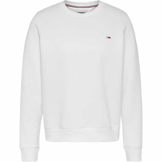 Tommy Jeans Regular Fleece Crew Neck Sweater Бяло Дамски пуловери