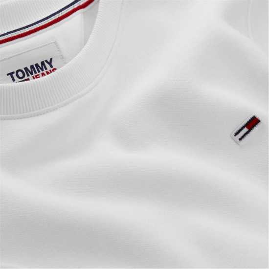 Tommy Jeans Regular Fleece Crew Neck Sweater Бяло Дамски пуловери