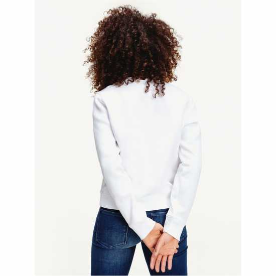 Tommy Jeans Regular Fleece Crew Neck Sweater Бяло Дамски пуловери