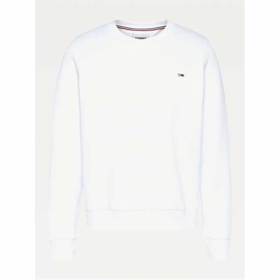 Tommy Jeans Regular Fleece Crew Neck Sweater Бяло Дамски пуловери