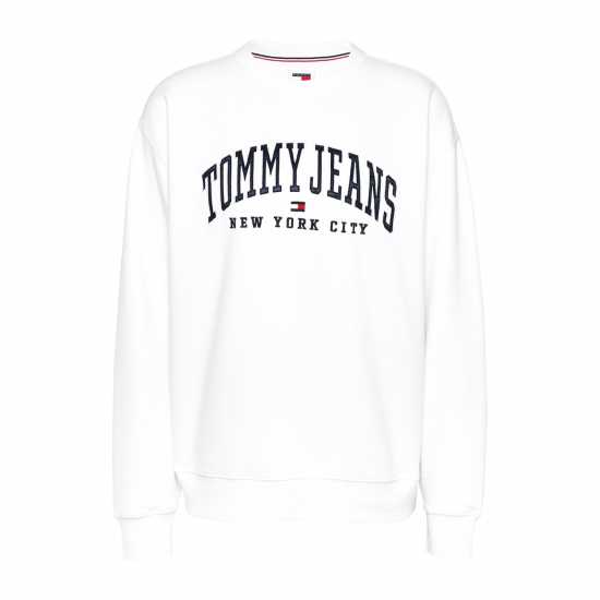 Tommy Jeans Varsity Crew Neck Pullover Sweatshirt Бяло Дамски пуловери