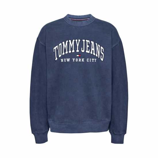 Tommy Jeans Varsity Crew Neck Pullover Sweatshirt Тъмно морско синьо Дамски пуловери