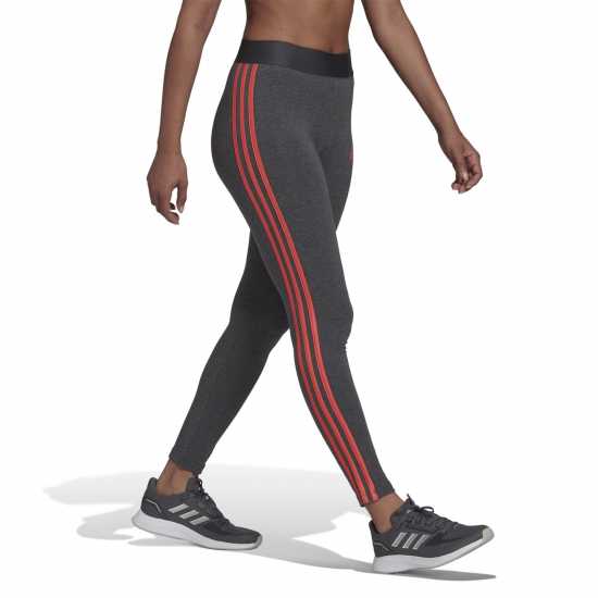 Adidas Three Striped Leggings Womens Тъмно сива кожа Дамско трико и клинове