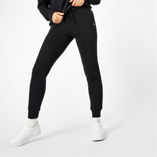 Jack Wills Astbury Pheasant Logo Joggers Черно Дамски долнища на анцуг