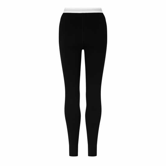 Ластичен Клин Jack Wills Logo Waistband Leggings Черно/Бяло Дамско трико и клинове