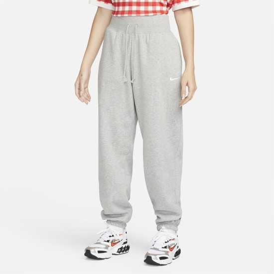 Nike Phoenix Fleece Joggers Womens Сива Хизър Дамски долнища на анцуг