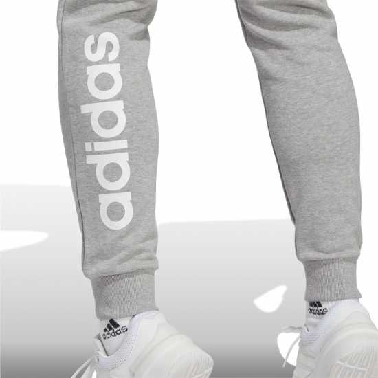 Adidas Linear Slim Fit Cotton Joggers Ladies Сиво/Бяло Дамски полар