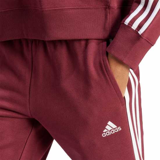 Adidas Womens 3-Stripes Pants Slim Бордово/Бяло Дамски долнища на анцуг