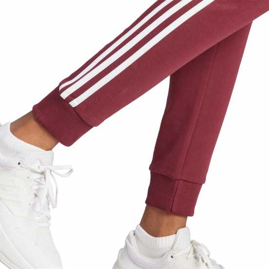 Adidas Womens 3-Stripes Pants Slim Бордово/Бяло Дамски долнища на анцуг