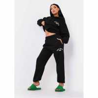 Missy Empire Black Missy Sports Club Casual Joggers  Дамски долнища на анцуг