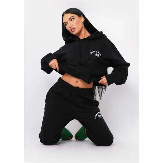 Missy Empire Black Missy Sports Club Casual Joggers  Дамски долнища на анцуг