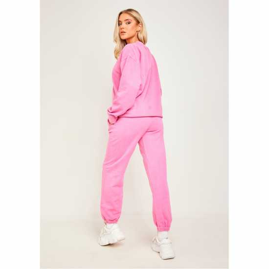 Missy Empire Pink Missy Empire Text Oversized Joggers  Дамски долнища на анцуг