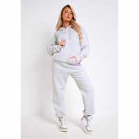 Missy Empire Grey Marl Oversized Graphic Print Joggers  Дамски долнища на анцуг