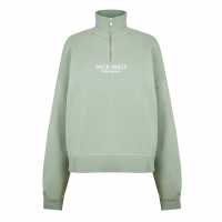 Jack Wills Honeylane Half Zip Sweatshirt Ледена планина 