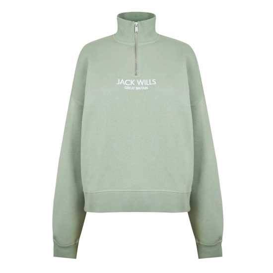 Jack Wills Honeylane Half Zip Sweatshirt Ледена планина 