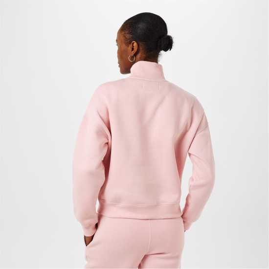 Jack Wills Honeylane Half Zip Sweatshirt Меко розово 