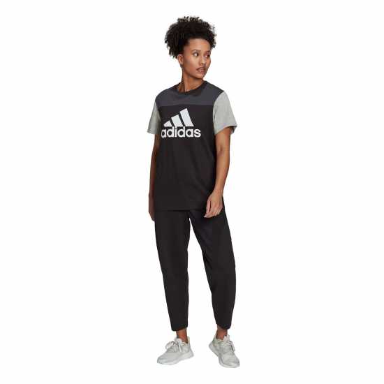 Adidas Essentials Colorblock Logo T-Shirt Womens  Дамски тениски с яка