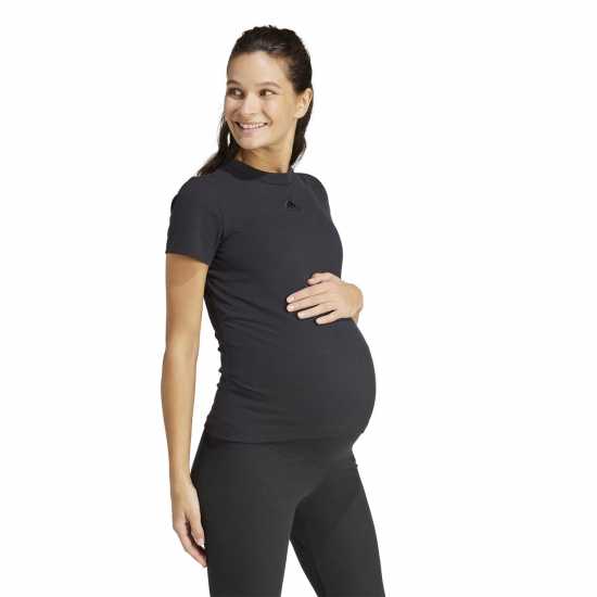 Adidas Ribbed Fitted Maternity T-Shirt Womens  Дамски тениски с яка