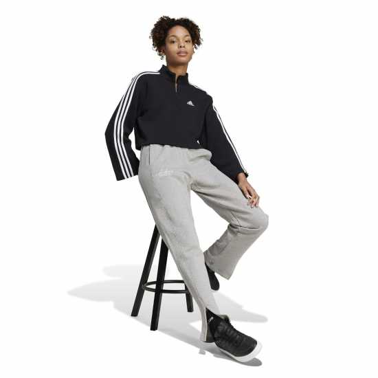 Adidas Signature Graphic Embroidery French Terry Straight Leg Joggers Средно сиво здраве Дамски долнища на анцуг