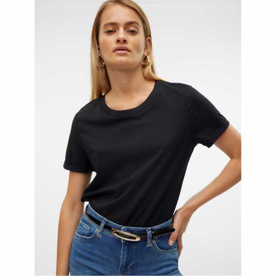 Vero Moda Vm Vmpaula Ts Ld00 Черно 