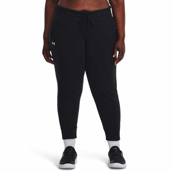 Under Armour Rival Fleece Joggers Womens Черно/Бяло Дамски долнища на анцуг