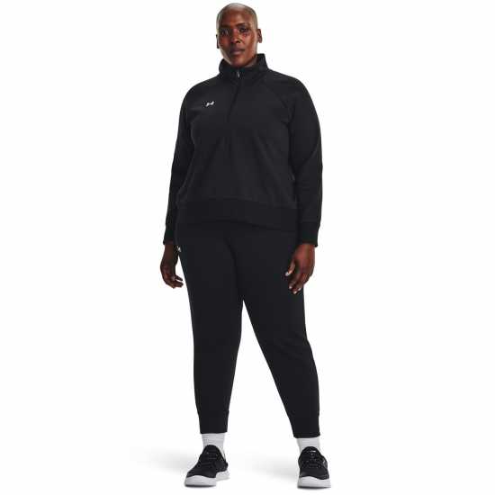 Under Armour Rival Fleece Joggers Womens Черно/Бяло Дамски долнища на анцуг