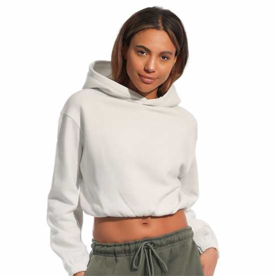 Light And Shade Cropped Hooded Top Ladies Бяло Дамски суичъри и блузи с качулки