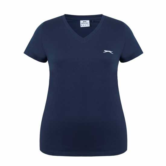 Slazenger Тениска Ladies V Neck Tee Shirt Морска синьо 