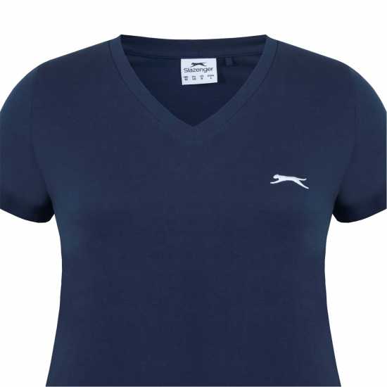 Slazenger Тениска Ladies V Neck Tee Shirt Морска синьо 