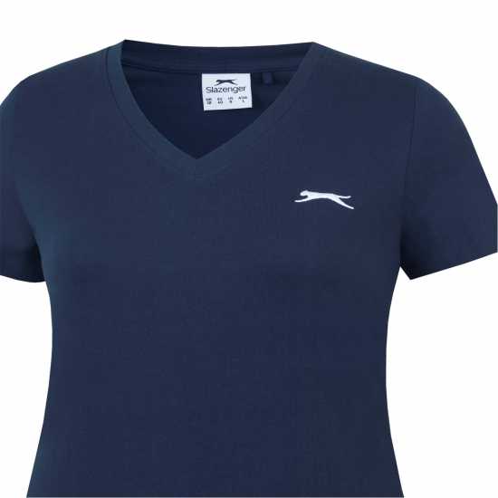 Slazenger Тениска Ladies V Neck Tee Shirt Морска синьо 