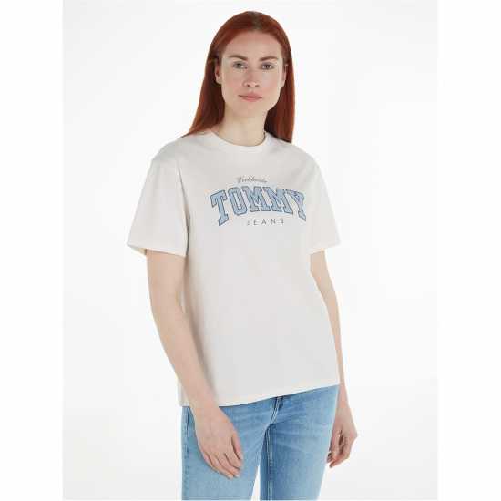 Tommy Jeans Tj Varsity Tee Древно бяло Womens