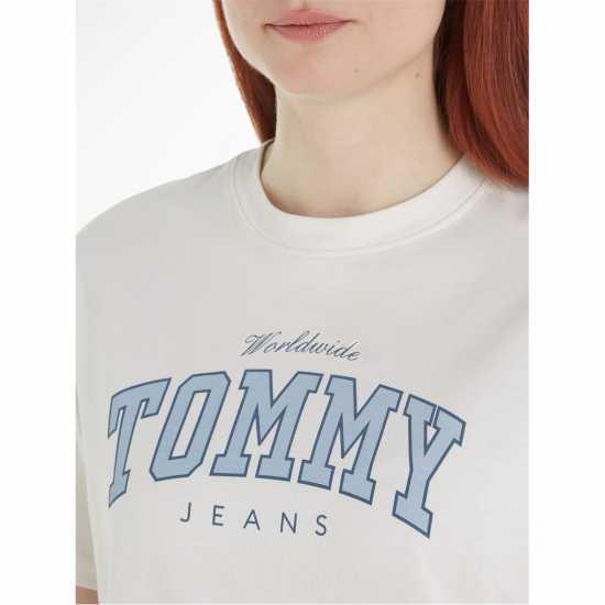 Tommy Jeans Tj Varsity Tee Древно бяло Womens