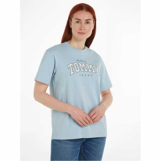 Tommy Jeans Tj Varsity Tee Бризи Синьо Womens