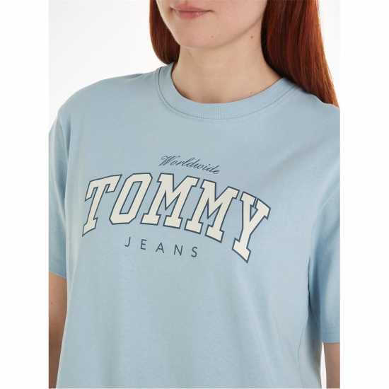 Tommy Jeans Tj Varsity Tee Бризи Синьо Womens