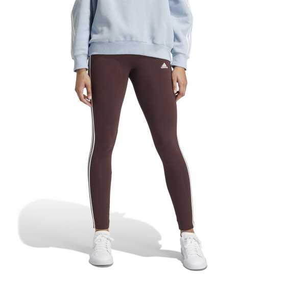 Adidas Essentials 3 Stripe Leggings Womens Сенчесто кафяво 