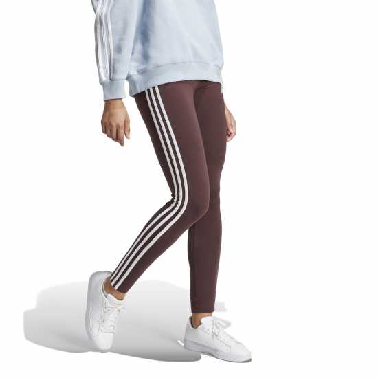 Adidas Essentials 3 Stripe Leggings Womens Сенчесто кафяво 