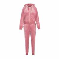 Miso Velour Tracksuit Set Тъмно розово 