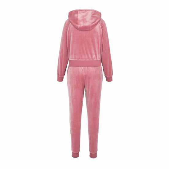 Miso Velour Tracksuit Set Тъмно розово 