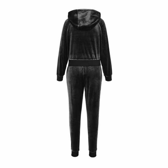 Miso Velour Tracksuit Set Черно 