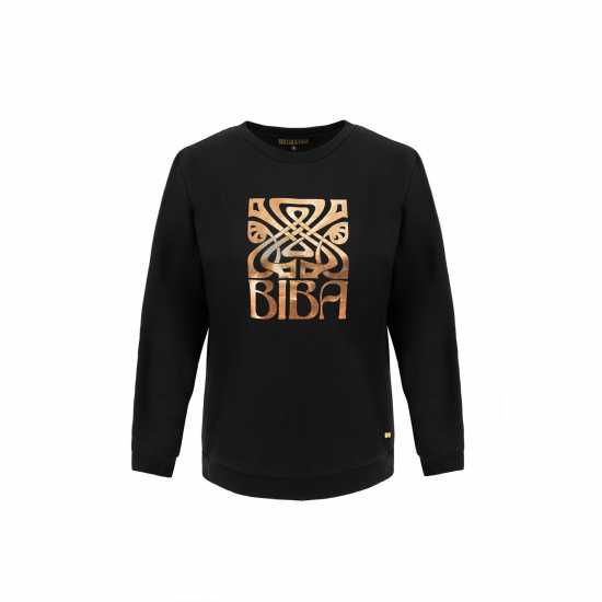 Biba Logo Crew Sweat Ld44 Black Дамски пуловери