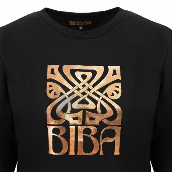 Biba Logo Crew Sweat Ld44 Black Дамски пуловери