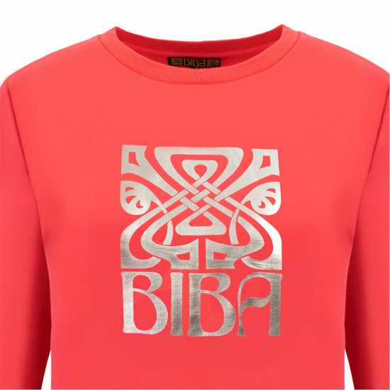 Biba Logo Crew Sweat Ld44 Pink Дамски пуловери