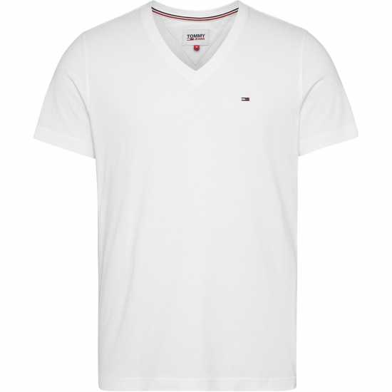 Тениска Tommy Jeans Original V Neck T Shirt Класическа бяла Мъжки ризи