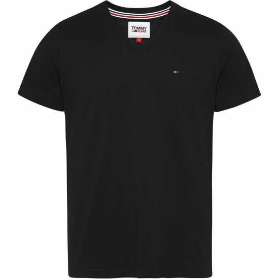 Тениска Tommy Jeans Original V Neck T Shirt Томи Черен Мъжки ризи