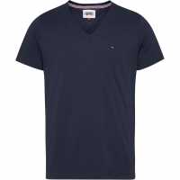 Тениска Tommy Jeans Original V Neck T Shirt Черна Ирис Мъжки ризи