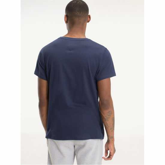 Тениска Tommy Jeans Original V Neck T Shirt Черна Ирис Мъжки ризи