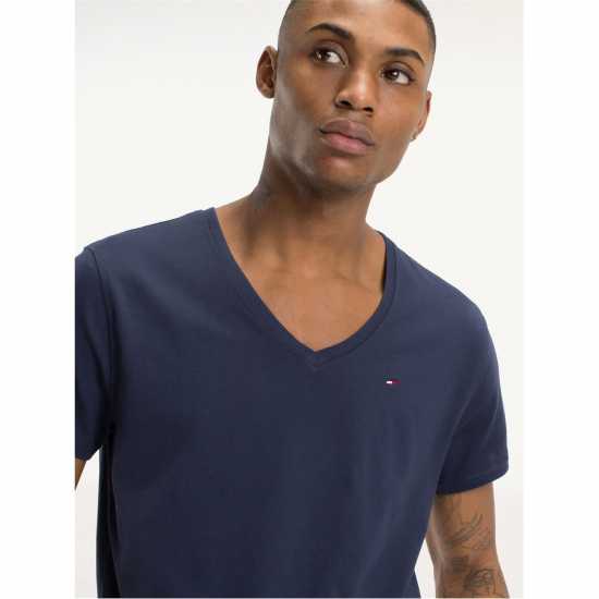 Тениска Tommy Jeans Original V Neck T Shirt Черна Ирис Мъжки ризи