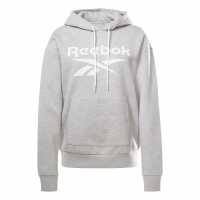 Reebok Identity Logo Fleece Hoodie Womens Среден сив хезър Дамски суичъри и блузи с качулки